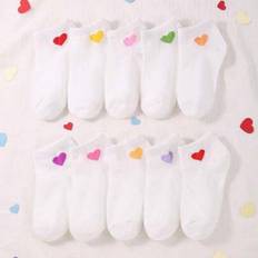 Sportswear Garment Socks Children's Clothing Shein Baby Love Pattern Socks For Toddlers - White