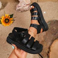 Sandals Shein Plus Size Women's Thick Sole Sandals With Buckle Strap - Waterproof