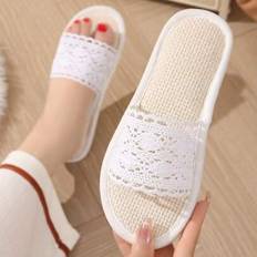 Laced Slippers Shein Breathable Lace Linen Slippers - Summer Beach