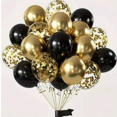 Latex Balloons Shein Black And Gold Confetti Latex Balloon Sets 50pcs