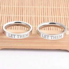 Titanium Rings Shein Titanium Steel Let Themäring - Unique Minimalist Casual