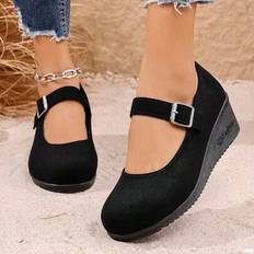 Platform Ballerinas Shein Platform Mary Jane Flats Round Toe - Spring