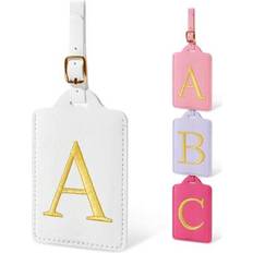 Shein Initial Monogrammed PU Leather Luggage Tags