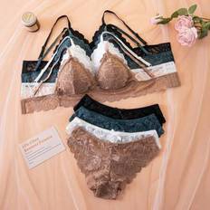 Shein Sexy Lace Up Lingerie Set - Women