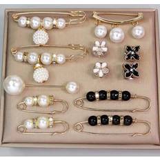 Black Brooches Shein Fashionable Clip-On Hidden Waist Holder Brooch Pins - Cardigans