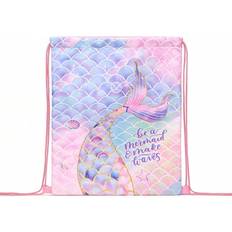 Pink Gymsacks Shein Drawstring Gym Bag - Mermaid Pattern