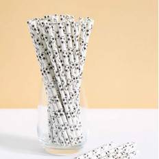 Shein White Base Football Paper Straws 100pcs