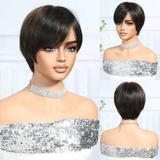 Hair Products Shein Casual Fashion Women's Chemical Fiber Wig Black 8-Inch