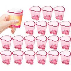 Pink Shot Glasses Shein Heart Shaped Glasses Set 1.5 Oz Shot Glass