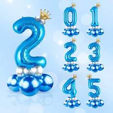 Blue Number Balloons Shein 32 Inch Blue Number Crown Shape Balloon Set