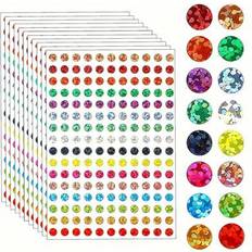 Multicoloured Label Shein 1760 Pcs Colorful Laser Shiny Glitter Round Dot Sticker Labels