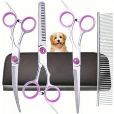 Pets Shein 6-In-1 Professional Dog Grooming Scissors Set With Curved Scissors