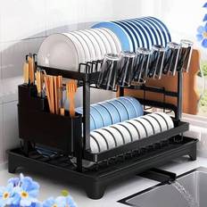 Dish Drainers on sale Shein 2-Tier Carbon Steel Rack Dish Drainer