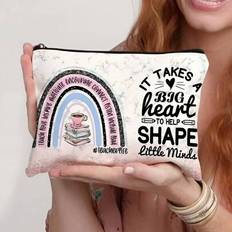 Multicoloured Cosmetic Bags Shein Teacher Gifts To Best Teacher Ever Letter Print - Makeup