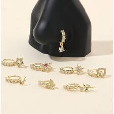 Piercings on sale Shein Dangle Nose Rings Hoop Butterfly Heart - Moon Flower Cross