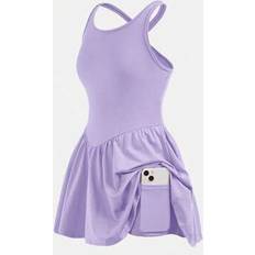 Shein Tween Girls Casual Solid Color Crossback Racerback Sporty Tank Dress