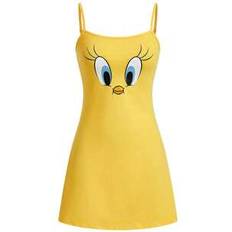 Yellow Nightgowns Shein Cute Tweety Cartoon Graphic Cami Sleep Dress - Yellow