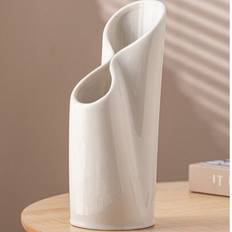 Large white vase Shein Large White Ceramic Flower 1pc Vase