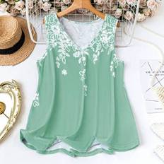 Florals Tank Tops Shein Plus Floral Print Tank Top - Summer Vacation