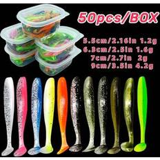 Fishing Equipment Shein 50pcs T-Tail Soft Bait Bionic Soft Worm
