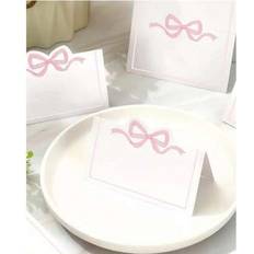 Text & Letters Table Decorations Shein Pink Ribbon Bow Shaped Place Cards 2x3.5 Inches