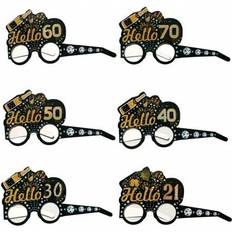 Shein Gold & Black Birthday Party Glasses 6pcs