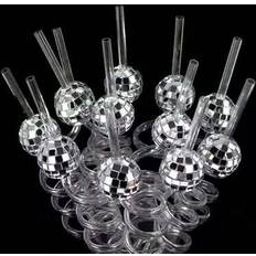 Shein Reusable Plastic Disco Ball Straws 5/10pcs