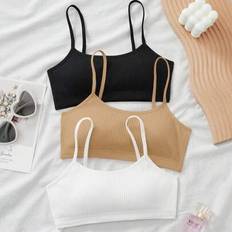 Underwear Sets on sale Shein 3pcs Set Tween Girls Minimalist Casual Padded Comfortable Underwear Bras