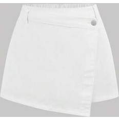 Pink Skirts Children's Clothing Shein Teen Girl's Y2K Pink Stonewashed Spring Break Asymmetric Waist Wrap Denim Skort - Pink