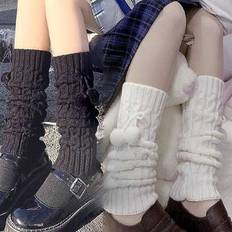 Solid Colours Arm & Leg Warmers Shein Mid-Calf Leg Warmers - White