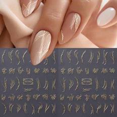 Nail Decoration & Nail Stickers Shein Gold Line Nail Art Stickers - Spring Summer