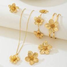 Jewellery Sets on sale Shein Women Jewelry Including 1 Necklace With Cute Floral Metal Pendant - 1 Pair