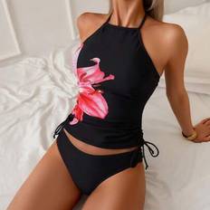 Tankinis Shein Damen Tankini Badeanzug mit Blumenmuster und Spaghettiträger