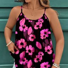 Florals Tank Tops Shein Music Festival Casual Elegant Floral Print Camisole And Tank Top - Summer