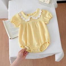 Bodysuits Shein Baby Girls Elegant Floral Lace Bodysuit - Spring/Summer