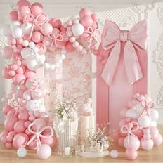 Shein Pink White Bowknot Balloons Garland Arch Kit 138pcs