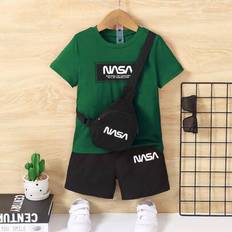 Shein Toddler Boys T-Shirt Shorts Bag - Casual