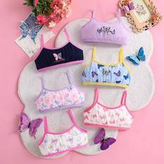 Underwear Sets on sale Shein Tween Girl 6-Pack Simple Butterfly Print Camisole Underwear Set