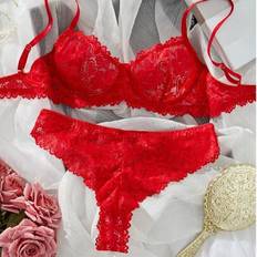 Shein Lace Trim Sexy Lingerie Set - Women