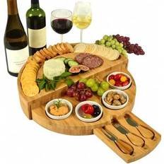 Bamboo Cheese Boards Shein Bamboo And Knife Set With 4 Bowls Cheese Board