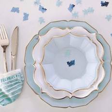 Shein Light Blue Scalloped Paper Plates 60 Pcs