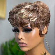 Hair Products Shein Pixie Cut Wig For Women 4/613 Brown With Blonde