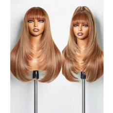 Hair Products Shein Glueless Black Long Straight Layered Wig With Bangs