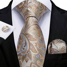 Men - Polyester Ties Shein Men Tie Sets Classic Fashion Necktie Set With Cufflink - Business Party