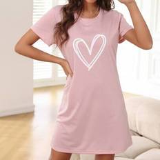 Shein Heart Print Pajama Night Dress