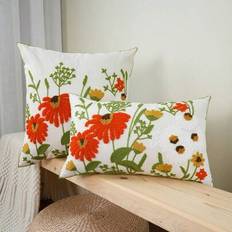 Florals Cushion Covers Shein Colorful Flower Exquisite Embroidery Pillowcase 1pc Cushion Cover