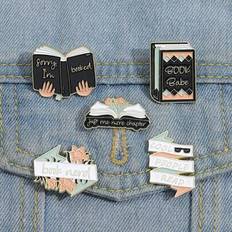 Shein Book Worm Enamel Pins - 5pcs