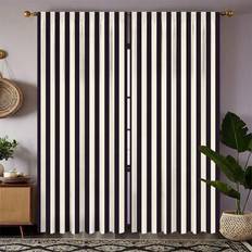 Black - Stripes Curtains Shein 2 Pcs Elegant Black And White Striped Curtains