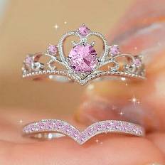 Copper Rings Shein Elegant Luxury Crown Cubic Zirconia Rings - Copper Plated