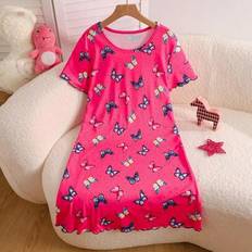 Girls Nightgowns Children's Clothing Shein Teen Girl Polka Dot And Butterfly Print Short Sleeve - Nightgown